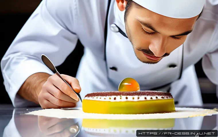 디저트 전문가의 연봉 구조와 협상 전략 - A skilled pastry chef in a modern French kitchen, wearing professional chef’s jacket and clean apron...